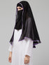 Nazneen Butterfly Arabian hijab With nose piece with Purple Satin tape