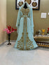 Majestic Sky Blue Kaftan Gown with Intricate Gold Handwork | Wedding & Gala Wea