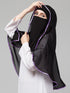 Nazneen Butterfly Arabian hijab With nose piece with Purple Satin tape
