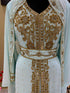 Majestic Sky Blue Kaftan Gown with Intricate Gold Handwork | Wedding & Gala Wea