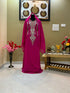 Rani Pink Georgette Zari Work Kaftan