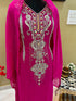Rani Pink Georgette Zari Work Kaftan