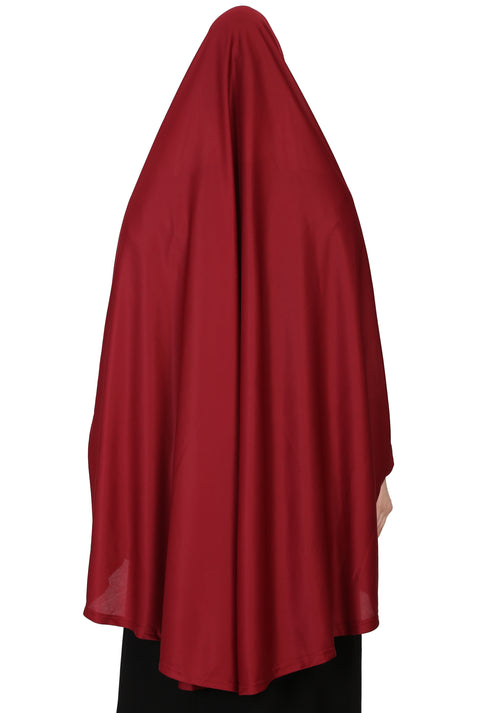 Nazneen Khimar Solid Jersey Full Sleeve Maroon