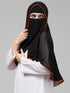 Nazneen Butterfly Arabian hijab With nose piece with Orange Satin tape