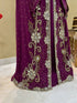 Wine Zari & Stone Work stitched Georgette Morroco Kaftan Wedding Wear