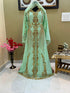 Sea Green Georgette Zari Work Kaftan