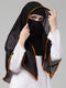 Nazneen Butterfly Arabian hijab With nose piece with Orange Satin tape