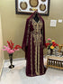 Wine Georgette Wedding Morrocan Kaftan