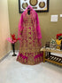 Grand Rani Pink Kaftan Gown with Heavy Gold Zari Work | Luxury Wedding & Party Dress