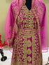 Grand Rani Pink Kaftan Gown with Heavy Gold Zari Work | Luxury Wedding & Party Dress