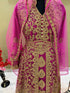 Hot-Pink Heavy Aari & Stone Work stitched Net Designed Morroco Kaftan Wedding Wear