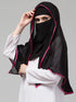 Nazneen Butterfly Arabian hijab With nose piece with Pink Satin tape