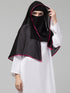 Nazneen Butterfly Arabian hijab With nose piece with Pink Satin tape