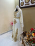Sale!! Off-White Dubai Moroccan Beaded Kaftan Arabian Plus Size Party Fancy African Clothing Crystal Work Wedding Dress