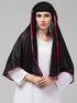 Nazneen Butterfly Arabian hijab With nose piece with Pink Satin tape