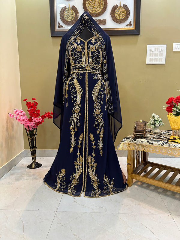 Navy Blue Reception Kaftan for Women