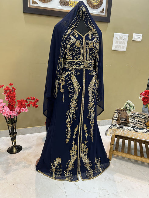 Navy Blue Reception Kaftan for Women