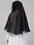Nazneen Butterfly Arabian hijab With nose piece with Aqua blue Satin tape