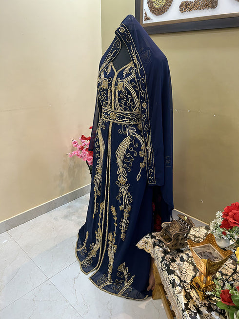 Navy Blue Reception Kaftan for Women