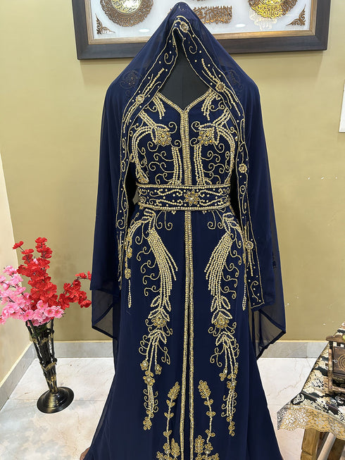 Navy Blue Reception Kaftan for Women