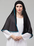 Nazneen Butterfly Arabian hijab With nose piece with Aqua blue Satin tape
