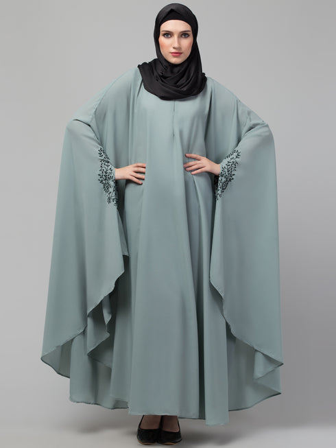 Nazneen Sage green Embroidered Iran Kaftan