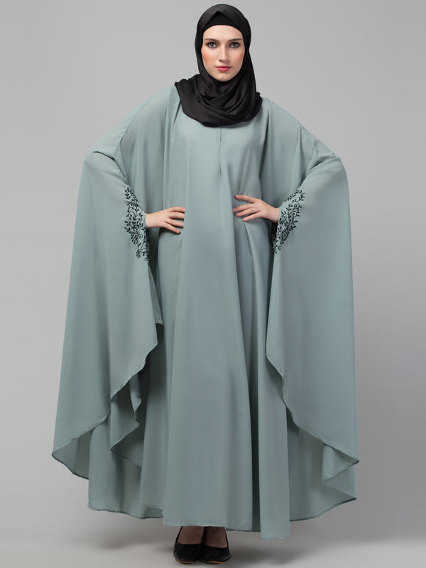 Nazneen Sage green Embroidered Iran Kaftan