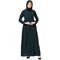 Front Open Abaya With Pintucks- Bottle Green