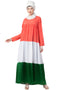 Tricolor Crepe Four Gathered Layer Abaya