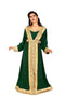 Bottle green luxurious Moroccan Kaftan with Sun-proof hijab.