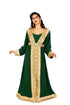 Bottle green luxurious Moroccan Kaftan with Sun-proof hijab.