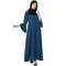 Casual A-line abaya with bell sleeves- Teal Green
