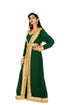 Bottle green luxurious Moroccan Kaftan with Sun-proof hijab.