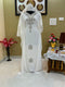 White Georgette Zari Work Party Wear Kaftan Dress