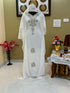 White Georgette Zari Work Party Wear Kaftan Dress