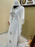 White Georgette Zari Work Party Wear Kaftan Dress