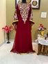 Maroon Georgette Moroccan Party Wear Kaftan