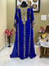 Royal Blue Georgette Kaftan with Gold Embroidery