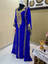 Royal Blue Georgette Kaftan with Gold Embroidery