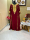 Sale Royal Moroccan Dubai Maroon Kaftan Abaya Evening Islamic Abaya Caftan Aari Stone Work Dress