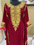 Sale Royal Moroccan Dubai Maroon Kaftan Abaya Evening Islamic Abaya Caftan Aari Stone Work Dress