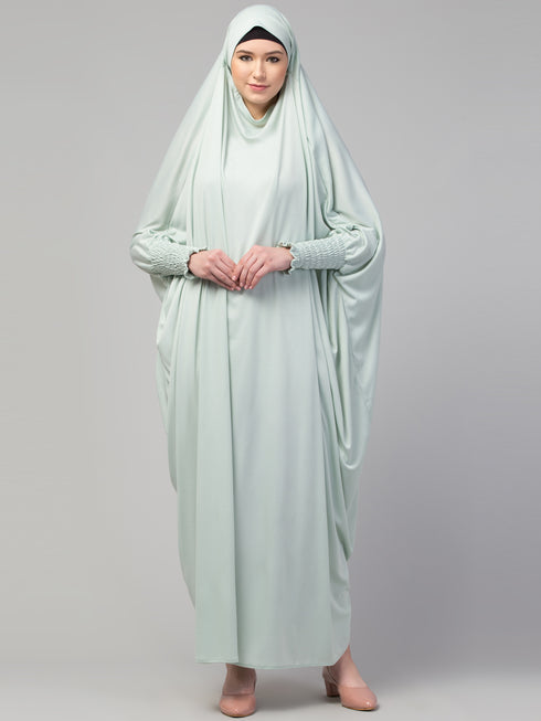 Smoking Sleeve Tie at Back Ready To Wear Instant Full Size knits JiIbab/Naqab Hijab for namaaz hajj and umrah