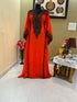 Orange Aari & Stone Work stitched Georgette Designed Kaftan Wedding Wear