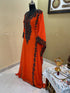 Orange Aari & Stone Work stitched Georgette Designed Kaftan Wedding Wear