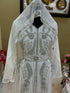 Stunning White Wedding Kaftan with Silver Bead Work