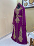 Sale!! Royal Dubai Beaded Wine Kaftan Arabian Plus Size Abaya Party Wear African Clothing Crystal Fancy Work Dress