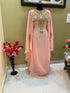 Peach Georgette Kaftan With Beads Embroidery