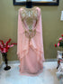 Peach Georgette Kaftan With Beads Embroidery
