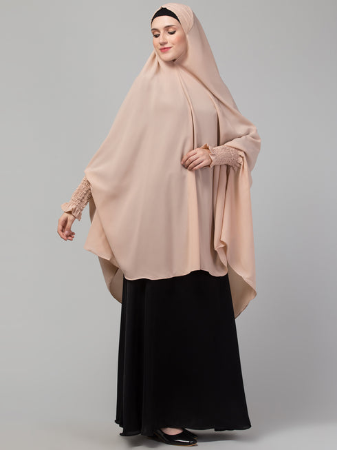 Nazneen Skin stretchable smoking at wrist knee length Jilbab cum prayer khimar Hijab