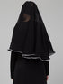 Nazneen Butterfly hijab cum nose piece with White Satin tape